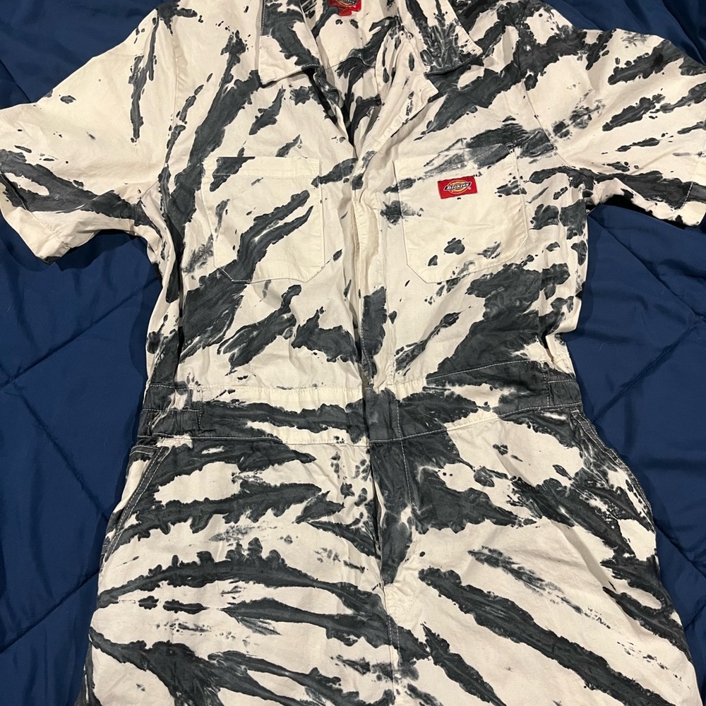 Dickies Black and White Tie-Dye Jumpsuit